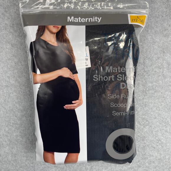 L4016 Time and Tru Maternity Short Sleeve Ruching Dress Size Large (12-14) - Picture 3 of 6